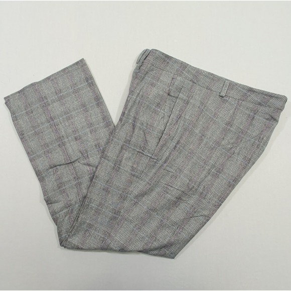 Maison Common Pants - Maison Common Womens Plaid Wool Pants Size 42 US 10 12 Straight Leg Trousers